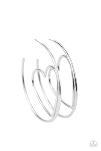 Paparazzi-Love At First BRIGHT - Silver Earring