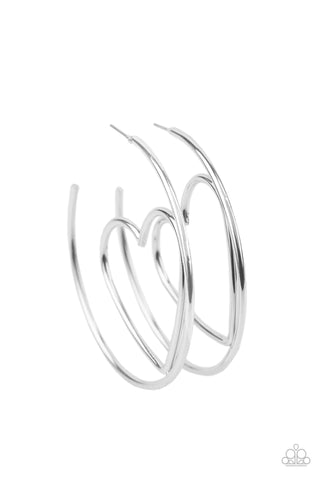 Paparazzi-Love At First BRIGHT - Silver Earring