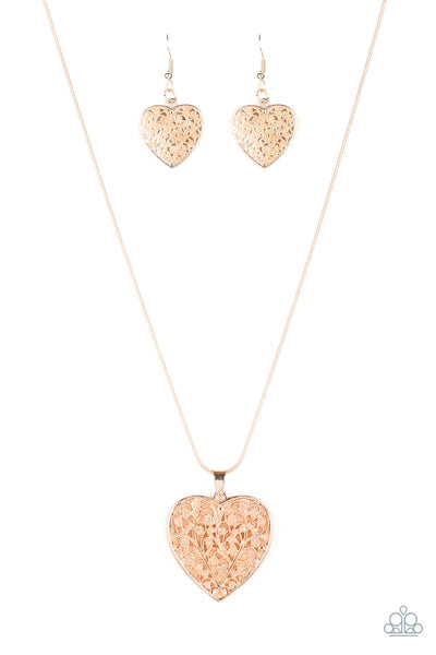 Paparazzi-Look Into Your Heart - Rose Gold Necklace