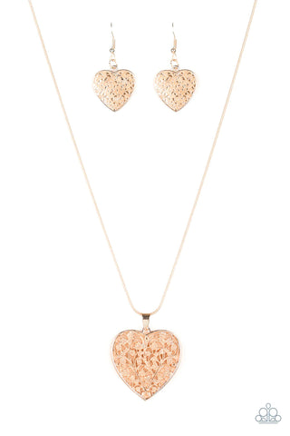 Paparazzi-Look Into Your Heart - Rose Gold Necklace