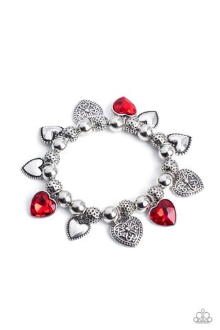 Paparazzi-Charming Crush - Red Bracelet
