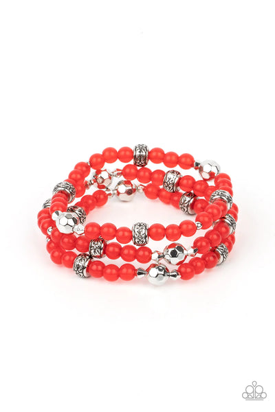 Paparazzi-Here to STAYCATION - Red Bracelet