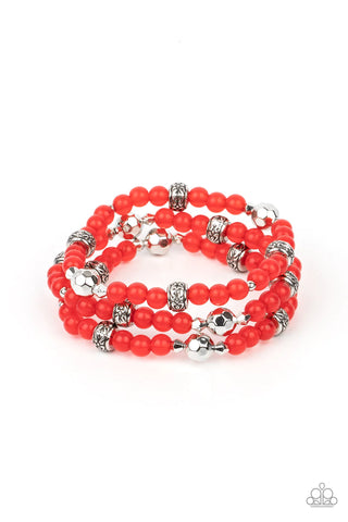 Paparazzi-Here to STAYCATION - Red Bracelet