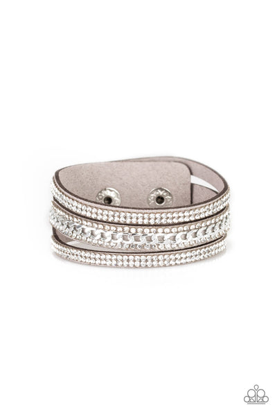 Rollin In Rhinestones - Silver Bracelet